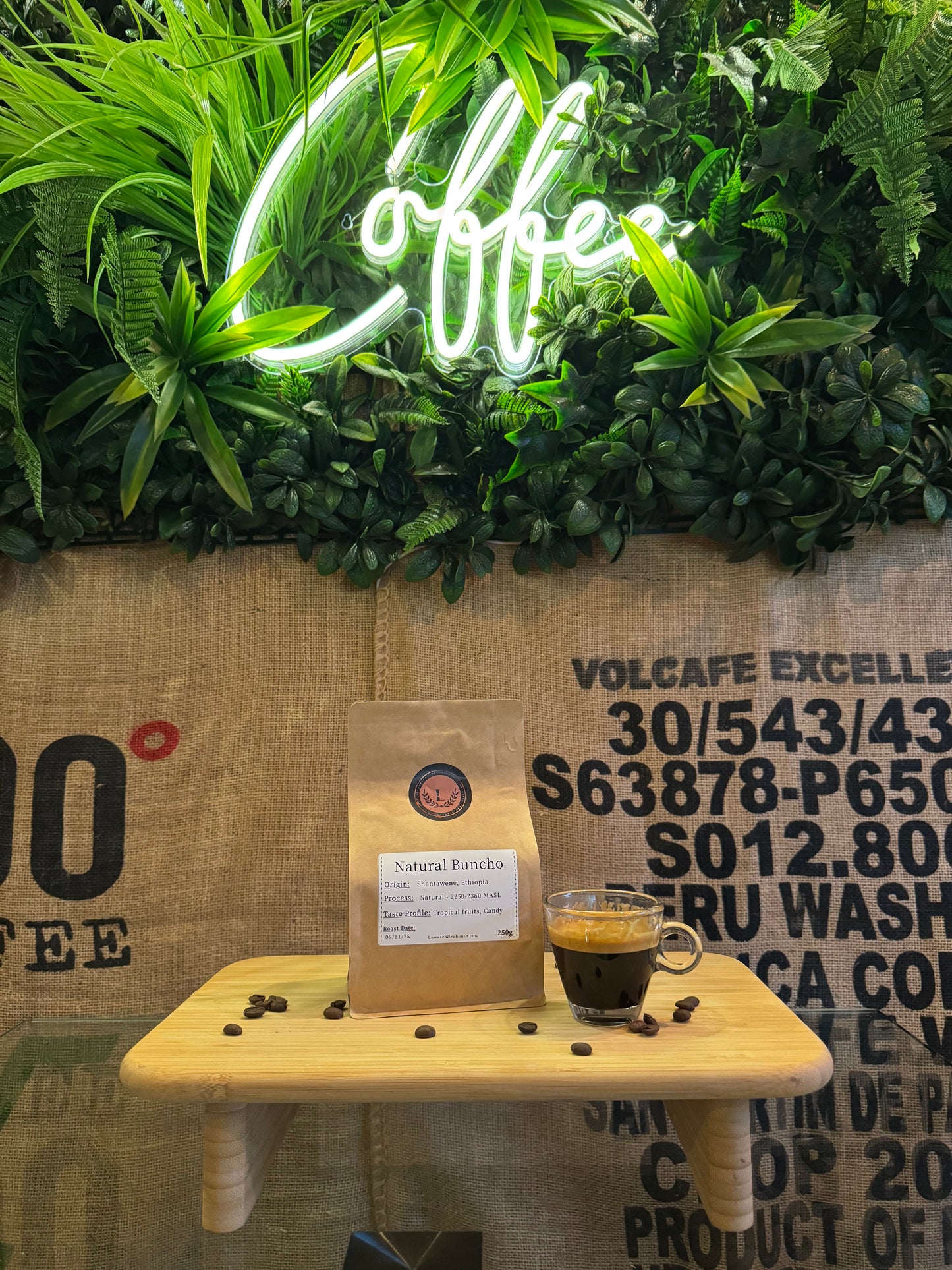 SPECIALITY COFFEE BEANS - NATURAL BUNCHO, SHANTAWENE, ETHIOPIA, SINGLE ORIGIN